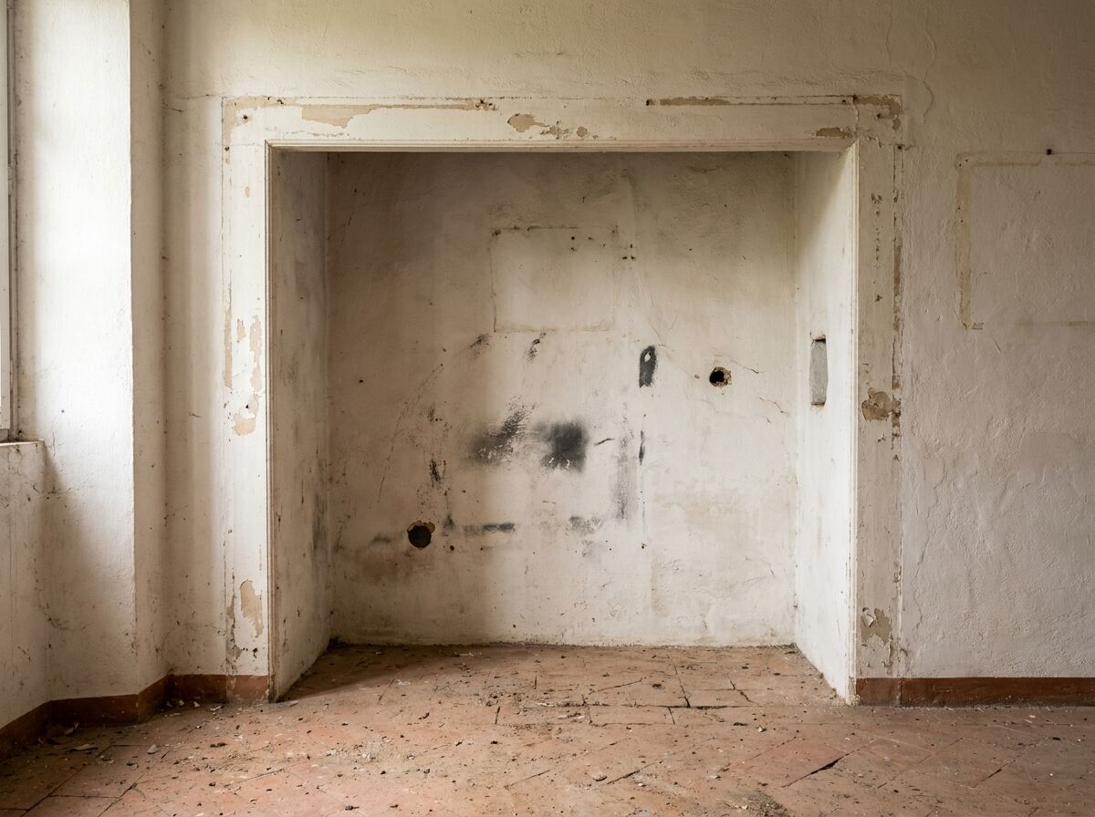 Hueco de pared vacío antes de montar el armario a medida
